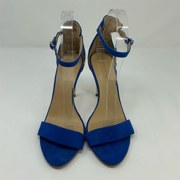 Zara Women's Blue Strappy Heels Gold Stiletto Size 36 (US 5.5-6) Party Shoes - Picture 4 of 11